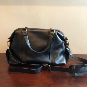 Madewell Glasgow Black Leather Satchel
